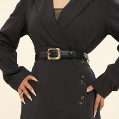 Women's Golden Pin Buckle Belt Skinny Waistbands