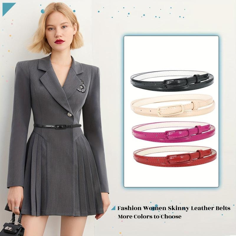 Candy PU Leather Thin Belt Casual Waist Belt Jeans Pants Skirt Dress Girdle