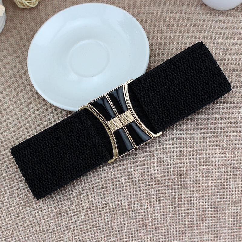 Women's Wide Elastic Decorative Belt for Dress Skirt Coat