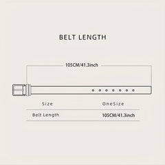 Solid PU Belt Classic Square Buckle Belt Casual Coat Girdle Jeans Pants Belt