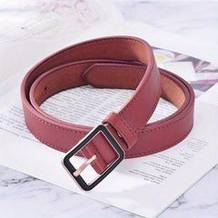 Solid PU Belt Classic Square Buckle Belt Casual Coat Girdle Jeans Pants Belt