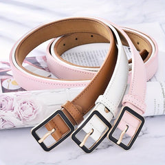 Solid PU Belt Classic Square Buckle Belt Casual Coat Girdle Jeans Pants Belt