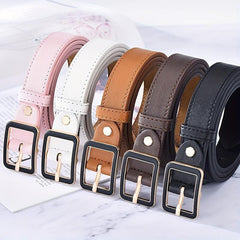 Solid PU Belt Classic Square Buckle Belt Casual Coat Girdle Jeans Pants Belt