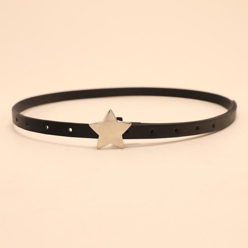 Pentagram Buckle PU Belt Y2K Hip Hop Belt