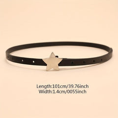 Pentagram Buckle PU Belt Y2K Hip Hop Belt
