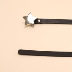 Pentagram Buckle PU Belt Y2K Hip Hop Belt