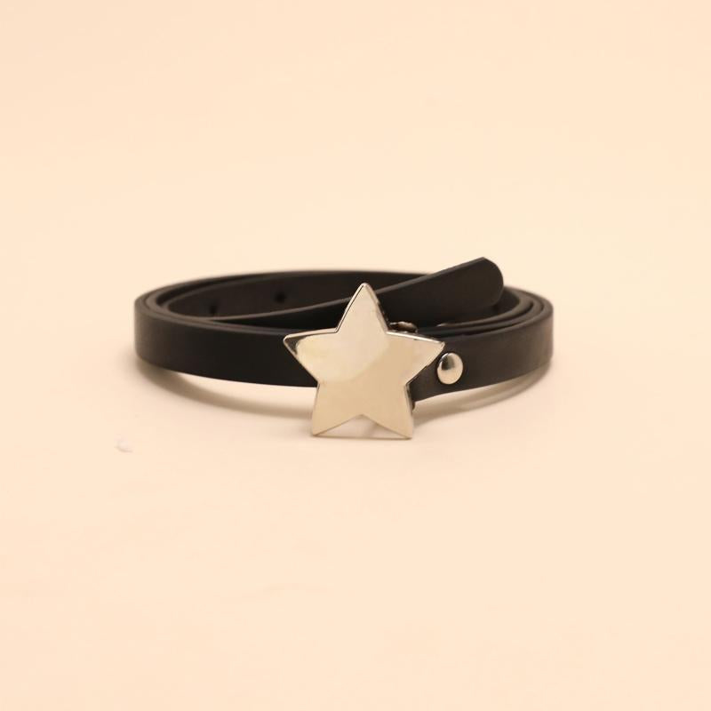 Pentagram Buckle PU Belt Y2K Hip Hop Belt