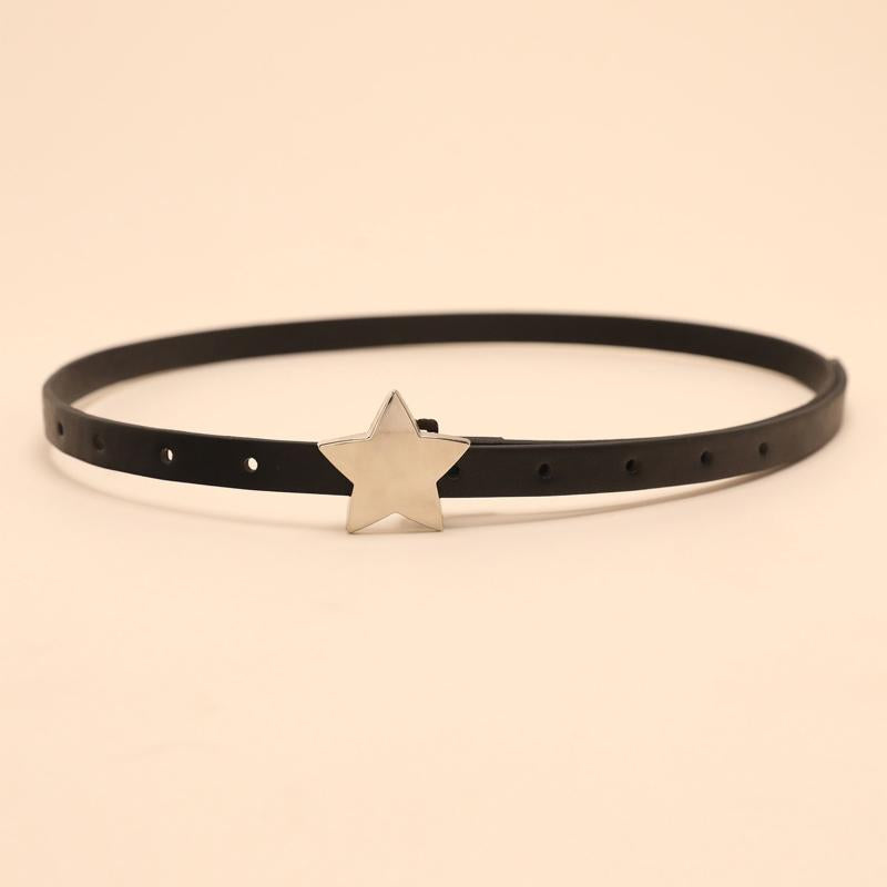 Pentagram Buckle PU Belt Y2K Hip Hop Belt