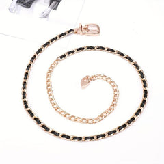 Chain Belt For Women Metal Waist Chain Faux Leather Belt