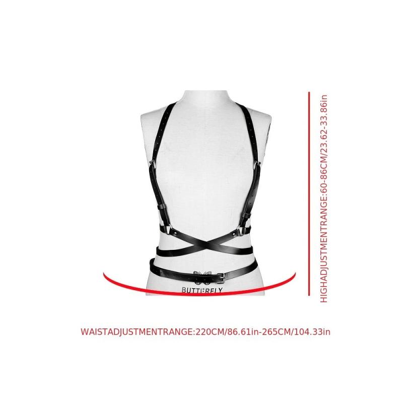 Women's Sexy Harness Belt Faux Leather Body Belt Gothic Adjustable Strap