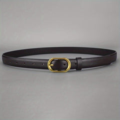 Women's Oval Pin Buckle PU Belt for Jeans Pants