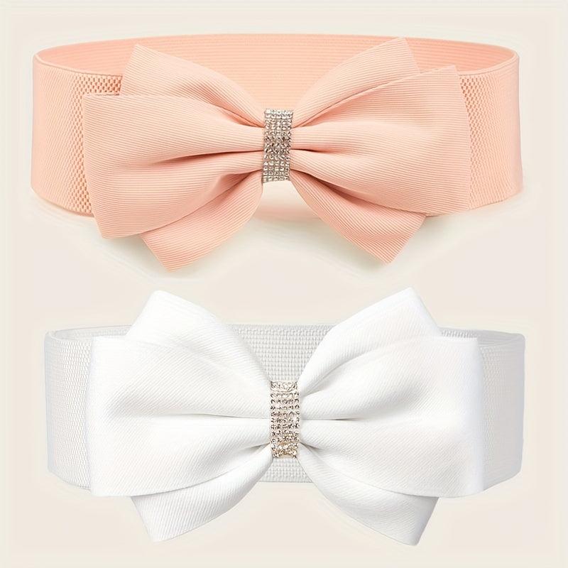 Big Bowknot Wide Belt Plus Size Waistband for Women