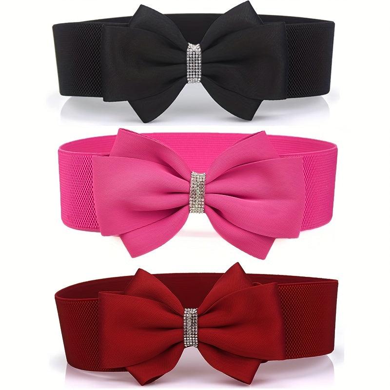 Big Bowknot Wide Belt Plus Size Waistband for Women