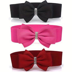 Big Bowknot Wide Belt Plus Size Waistband for Women