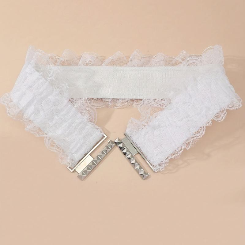 Vintage Lace Wide Belt Elastic Waistband for Women