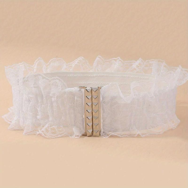 Vintage Lace Wide Belt Elastic Waistband for Women