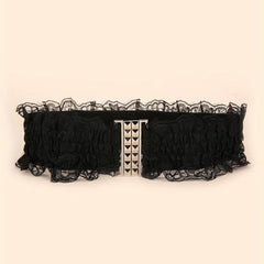 Vintage Lace Wide Belt Elastic Waistband for Women