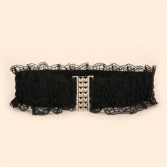Vintage Lace Wide Belt Elastic Waistband for Women