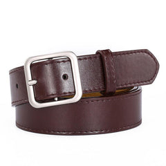 Wide Square Buckle Belt Casual Needle Buckle Belt PU Leather Belts