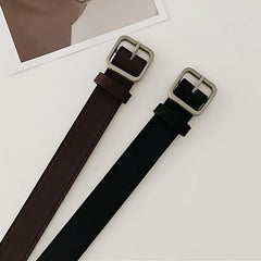 Wide Square Buckle Belt Casual Needle Buckle Belt PU Leather Belts