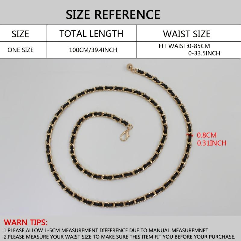Women's Golden Waist Chain Metal Dress Suit Belt Decoration