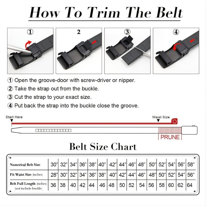 Men's Ratchet Belt Dress Leather Slide Belt