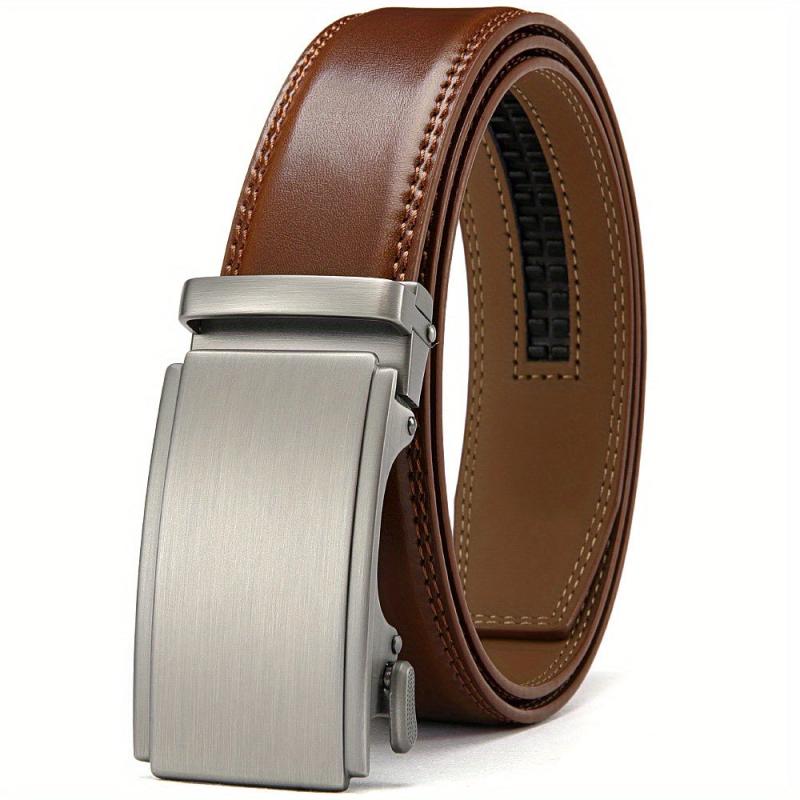 Men's Ratchet Belt Dress Leather Slide Belt