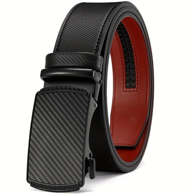 Men's Ratchet Belt Dress Leather Slide Belt
