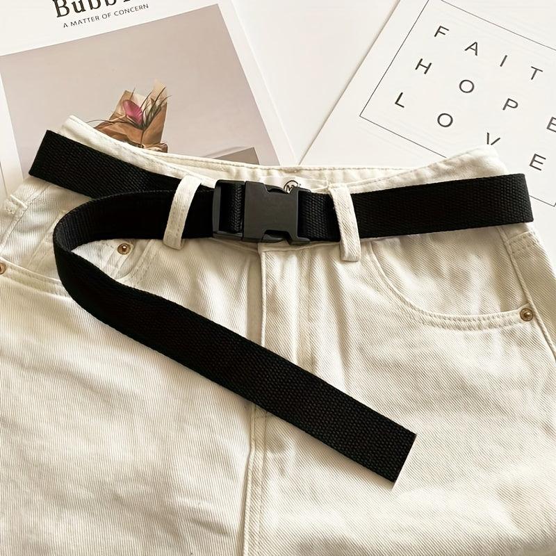 Unisex Tactical Canvas Belt Casual Flat Buckle Waist Belts