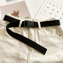 Unisex Tactical Canvas Belt Casual Flat Buckle Waist Belts