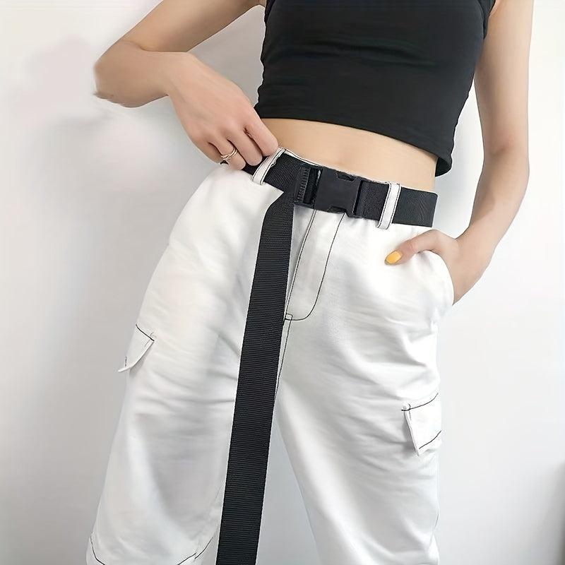 Unisex Tactical Canvas Belt Casual Flat Buckle Waist Belts
