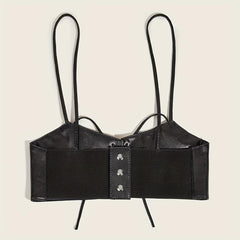 Y2K Lace Up Vest Waist Wrap Harness Belt Gothic Dress Outwear