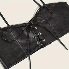 Y2K Lace Up Vest Waist Wrap Harness Belt Gothic Dress Outwear