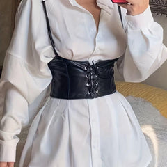 Y2K Lace Up Vest Waist Wrap Harness Belt Gothic Dress Outwear
