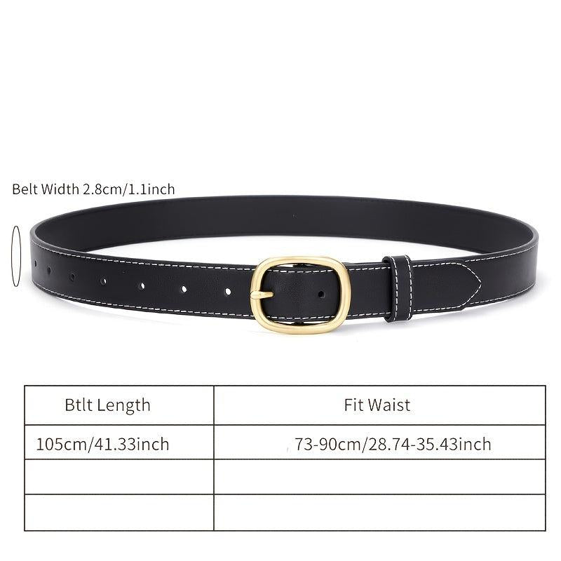 Women's Geometric Buckle Real Leather Cowhide Wide Belt