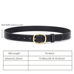 Women's Geometric Buckle Real Leather Cowhide Wide Belt