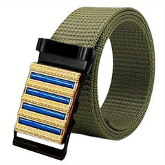 Sense Men's Belt Automatic Buckle Business Casual Stripe Metal Nylon Canvas Belt