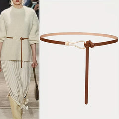 Thin Leather Belt Casual Dress Belt Classic Waistband for Women