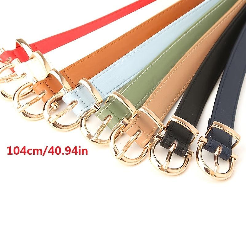 Women Belts PU Leather Metal Buckle Belt Jean Pants Waistband Decorative Belt