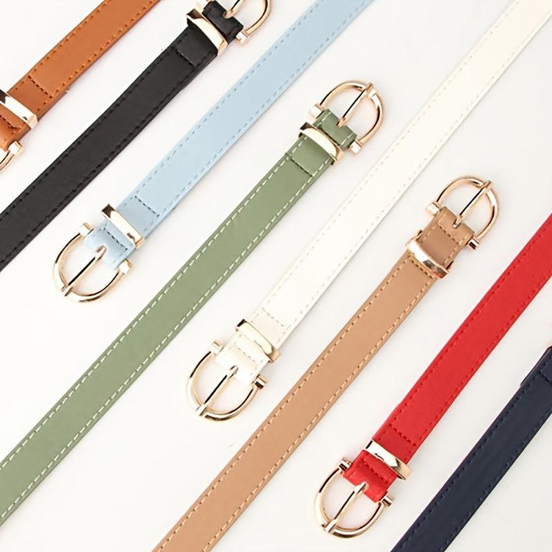 Women Belts PU Leather Metal Buckle Belt Jean Pants Waistband Decorative Belt