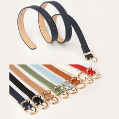 Women Belts PU Leather Metal Buckle Belt Jean Pants Waistband Decorative Belt
