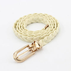 Thin Rope Belt Women's Hand-knit PU Leather Belt