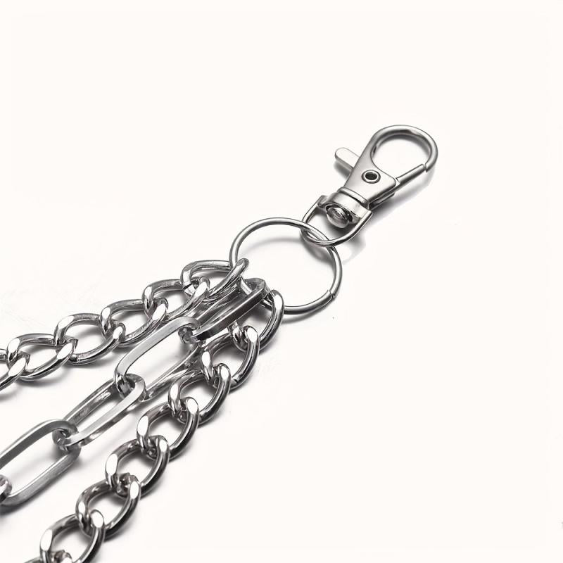 Pocket Chain Pants Trousers Chain Layered Waist Spike Tassel Chain