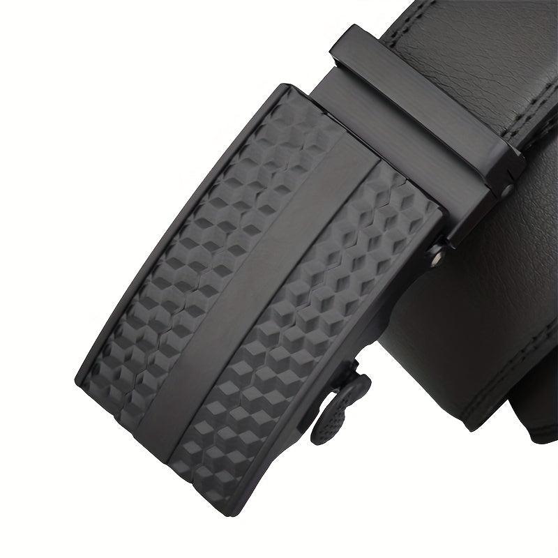Men's Calfskin Leather Belt Automatic Buckle Waist Strap