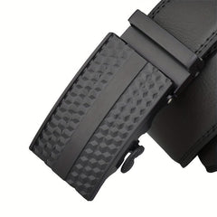Men's Calfskin Leather Belt Automatic Buckle Waist Strap