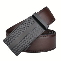 Men's Calfskin Leather Belt Automatic Buckle Waist Strap