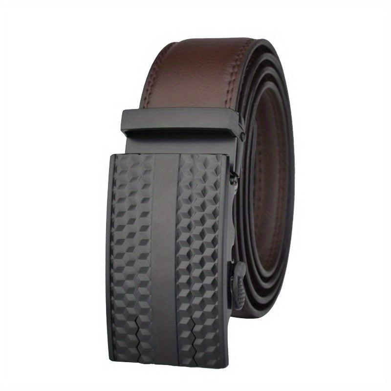 Men's Calfskin Leather Belt Automatic Buckle Waist Strap
