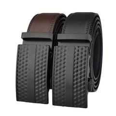 Men's Calfskin Leather Belt Automatic Buckle Waist Strap