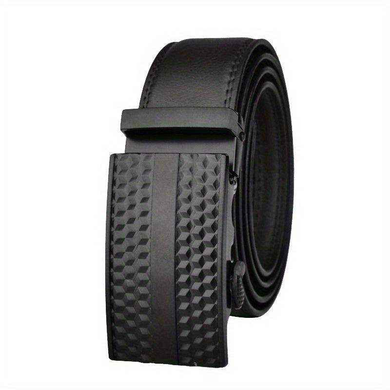 Men's Calfskin Leather Belt Automatic Buckle Waist Strap