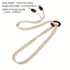 Braided Rope Belt with Tassel Sash - Vintage Style Waistband